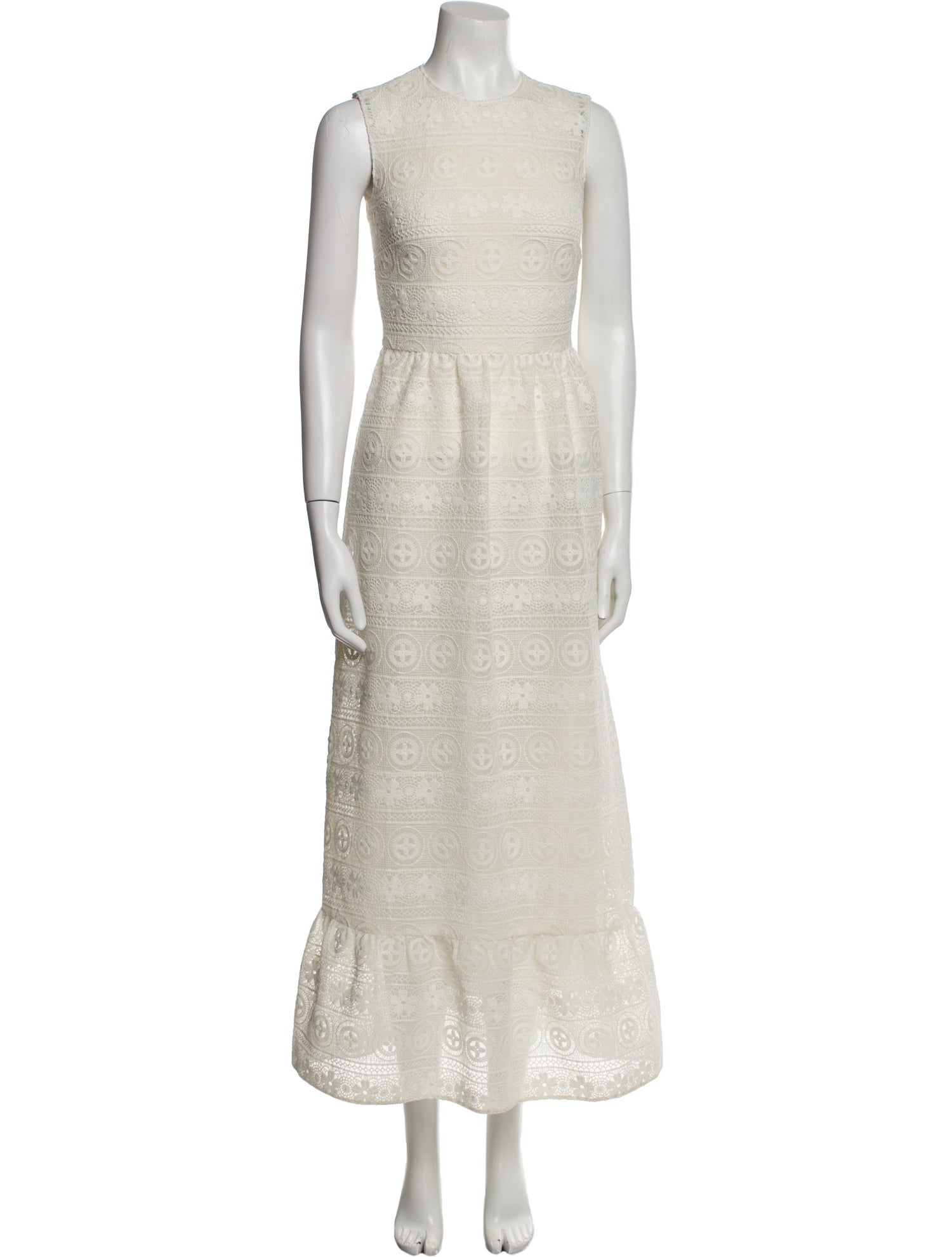 Red Valentino Crew Neck Long Dress